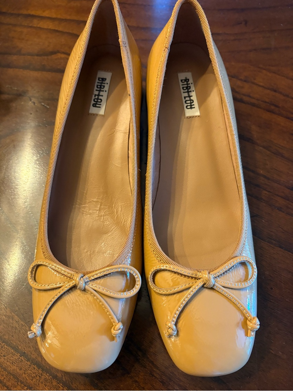 Tan Patent Ballet Flats